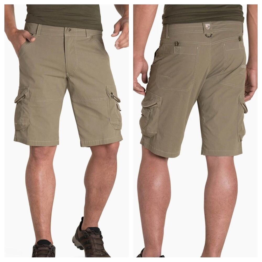 Kuhl | Men’s Ambush Cargo Shorts Pockets Tan Khaki Lightweight Performance 5149